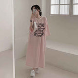 2025 THEMEISLES Manufacturer pure cotton fashion short-sleeved t-shirt skirt women's Korean version striped short-sleeved t-shirt dress women's summer tide new Korean version