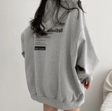 THEMEISLES Trendy pullover sweater women's hooded ins long Korean student loose spring autumn and winter thickened velvet Japanese thin