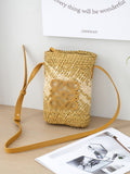 THEMEISLES New Luojia Crossbody Phone Bag Paper String Woven Fashion Ladies Bags Beach Vacation Straw Bag Women