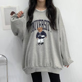 THEMEISLES Korean cartoon wholesale Popular trade cotton Korean version sweater women's Korean version crew neck clothes loose velvet spring and autumn ins tide brand