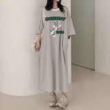 2025 THEMEISLES Manufacturer T-shirt skirt women's popular new summer explosion casual dress pure cotton Korean loose and thin letter short sleeves