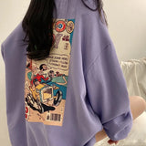 THEMEISLES Wholesale cartoon crew neck sweater women's Korean version loose velvet spring autumn and winter ins trendy cotton lazy printing  new