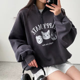 THEMEISLES Manufacturer Zipper Sweater Women's Hot Trade Thickened Large Size Top Korean Version Cute Fleece Thin popular Loose Spring