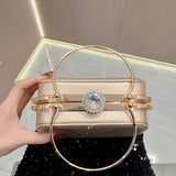 THEMEISLES 2025 New New Popular trade diamond-encrusted clutch bag, women's handbag, celebrity banquet handbag, one shoulder oblique span dinner bag