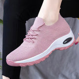 Cross-Border Women's Shoes  New Platform Shake Shoes Women's Sports and Leisure Stylish and Lightweight Flying Woven Surface Elevator Shoes