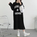 2025 THEMEISLES Manufacturer 3 colors, dress women's autumn and winter velvet inner fit loose over the knee Korean version T-shirt skirt splicing design sense casual