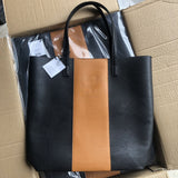 THEMEISLES Foreign Trade Tail Order Black Brown PU Large Capacity Totes Casual All-Match Women's Handbag Shoulder Bag Shopping Bag