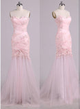 tmallworld Pink Mermaid Long Party Dress, Pink Party Dresses, Formal Gowns, Prom Dresses