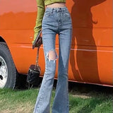 themeisles Women Pant Woman Jeans High Waist Denim Pants Wide Leg Denim Clothing Blue Jeans Vintage Quality  Fashion Straight Pants