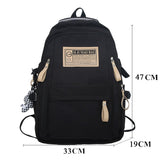 BACK TO COLLEGE   Fashion Solid Waterproof Mochila High School Large Bookbag for Boys Girls Schoolbag Women Shoulder Rucksack Black Men