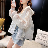 themeisles Basic Jackets Women Lace Hollow Out Elegant Sun-proof Summer Vacation Simple All-match Mujer Loose Leisure Thin Korean Fashion