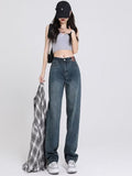 themeisles Women's Spring And Autumn New Korean Version High Waist Slimming All-match Design Niche Retro Mopping Straight Pants