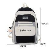 Back to school  Fashion Cute Bookbag for Teenager Girl Backpack Kawaii High School Rucksack Cotton Women Travel Mochila College Laptop