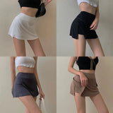 themeisles Tennis Skirt Women High Waist Sexy Girl Tight Bag Hip Short Skirt Summer Sports Culottes split A-line Mini skirt Y2K