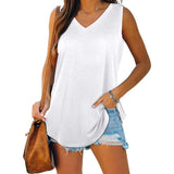 themeisles Womens Tank Tops V Neck Basic Solid Color Casual Flowy Summer Sleeveless