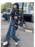 themeisles Trend Zipper Simple Literary Jeans Dark Lazy Straight Pants Summer New Women's High Waist Temperament Trousers