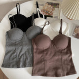 themeisles Tank Wireless Push Up Padded Vest Crop Top Women Sleeveless Tee Camisole Feminino Cami Tops Summer Clothing