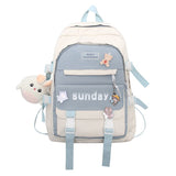 Back to school  Fashion Cute Teens Bookbag Nylon Waterproof Women Backpack Travel Mochila Kawaii Schoolbag for Girls Set Bag Rucksack