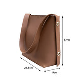 themeisles Women Fashion Bucket Bag Women's Simple Style PU Leather Shoulder Bag Handbags Female Casual Black/brown Color Bags Large Totes