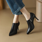 themeisles  Autumn Shoes   Spring/Autumn Women Shoes Pointed Toe Thin Heel Ankle Boots Solid High Heels Sheep Suede Shoes for Women Heel Shoes