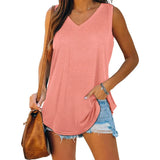 themeisles Womens Tank Tops V Neck Basic Solid Color Casual Flowy Summer Sleeveless