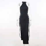 themeisles Elegant Black Sleeveless Bandage Sexy Dress for Women Club Party Backless Tank Dresses Skinny Fashion Summer Dresses