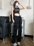 themeisles trousers summer popular light-colored women's new temperament trend wide-leg pants Japanese fashion zipper jeans