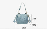 themeisles  Casual Denim Bucket bag for women Shoulder Crossbody Bag Multiple pockets  ladies handbag Luxury design Female big Totes blue