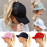 themeisles New Ponytail Baseball Cap Summer Women's Adjustable Black Hat Messy Cap Casual Cotton Girl Snapback Mesh Cap