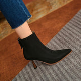 themeisles Autumn Boots    NEW Fall Shoes Women Pointed Toe High Heel Shoes Genuine Leather Shoes Thin Heel Ankle Boots for Women Zipper Modern Boots