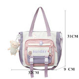 Back to school  Fashion Cute Teens Bookbag Nylon Waterproof Women Backpack Travel Mochila Kawaii Schoolbag for Girls Set Bag Rucksack