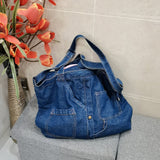 themeisles  Denim Shoulder Bags for Women Casual Jeans Handbags Designer Large Shopping Bags Fashion Tote