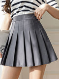 themeisles White Women Pleated Skirts Summer High Waist Zipper Girls Dancing JK Mini Skirts Black Fashion Student A Line Faldas