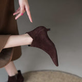 themeisles  fashion inspo    NEW Autumn Women Ankle Boots Sheep Suede Shoes Pointed Toe High Heel Shoes Women Concise Thin Heel Boots for Woman botines mujer