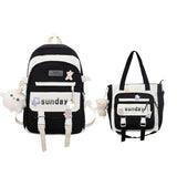 Back to school  Fashion Cute Teens Bookbag Nylon Waterproof Women Backpack Travel Mochila Kawaii Schoolbag for Girls Set Bag Rucksack