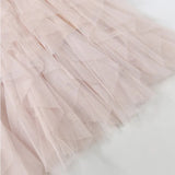 themeisles Tutu Tulle Midi Skirt Women Elegant Fashion High Waist  Irregular Pleated Mesh Long Skirt Spring Summer Party Female