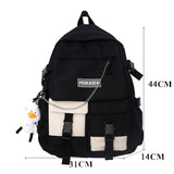 themeisles Fashion Women Backpack Cute School Bag for Teenagers Girls Boys Mochila Kawaii Cotton Black Lady Travel Rucksack