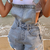 themeisles Rompers Women Denim Wide Leg Korean Style Vintage Retro Strap All-match Summer College Casual Playsuits High Waist Femme Young