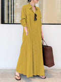 themeisles Summer New Dresses for Woman Fashion Striped Cardigan Loose Large Casual Temperament Commuter Irregular Women's Long Dress Tops