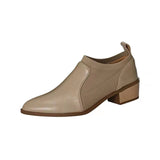 themeisles Autumn New Soft Work Shoes,Women Mid Heels,Stretch,Pointed Toe,Slip On British Style