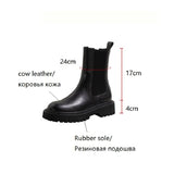 themeisles Autumn Shoes     Fall/Winter Shoes Women Leather Ankle Boots Women Round Toe Chunky Heel Women Shoes Solid Chelsea Boots Casual Women Boots