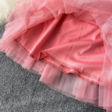 themeisles Sweet Women Mini Skirt Mesh Solid Tierred Ruffles Elastic Waist Women's Clothing Almighty A-line Tulle Skirts Summer