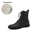 themeisles  fashion inspo    NEW Fall Shoes Women Round Toe Low Heel Shoes Winter Solid Genuine Leather Boots Women Hollow Brogues Ankle Boots Chelsea Boots