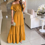 themeisles Summer Boho Red Dress Fashion Short Sleeve Beach Long Dress Casual Loose Elegant Holiday Party Dresses For Women Robe Femme