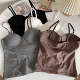 themeisles Tank Wireless Push Up Padded Vest Crop Top Women Sleeveless Tee Camisole Feminino Cami Tops Summer Clothing