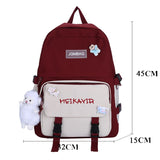 Back to school   Fashion Kawaii Women Backpack Cotton Buckle Rucksack Cute Student School Bag Travel Mochila for Teenage Girls Bookbag