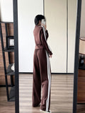 themeisles  New Spring and Autumn Zipper Jacket High Waist Wide Leg Pants Two-piece Fashion Casual Loose Long-sleeved Sports Suit Women