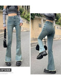 themeisles Women Pant Woman Jeans High Waist Denim Pants Wide Leg Denim Clothing Blue Jeans Vintage Quality  Fashion Straight Pants