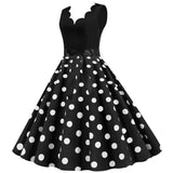 themeisles Womens Retro Summer Dresses Robe Vintage Pinup 1950s 60s Rockabilly Sexy V-Neck Polka Dot Print Party Dress Vestido S-3XL