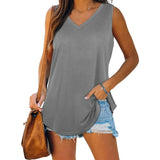 themeisles Womens Tank Tops V Neck Basic Solid Color Casual Flowy Summer Sleeveless